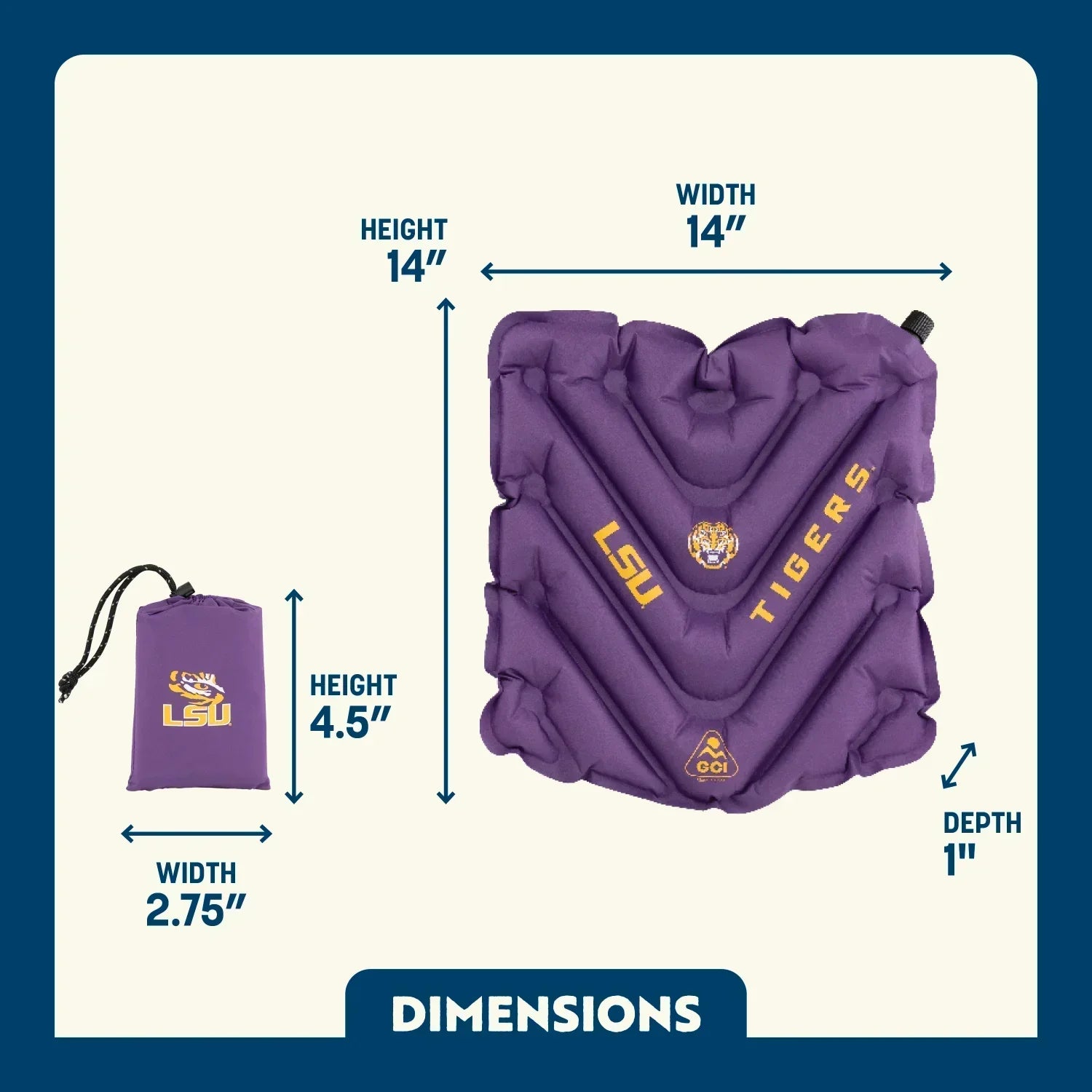 College V Seat™ Inflatable Stadium Cushion - LSU Tigers - Clean Bundle