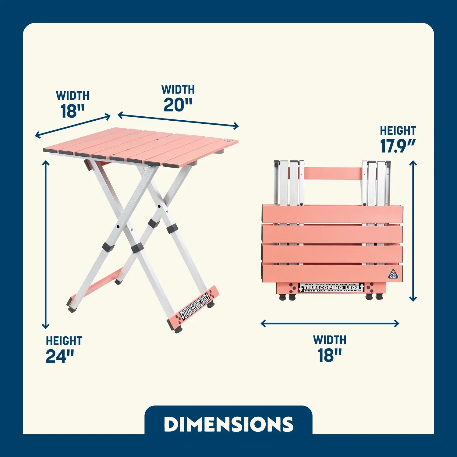 Compact Camp Table 20™ - Easy Set