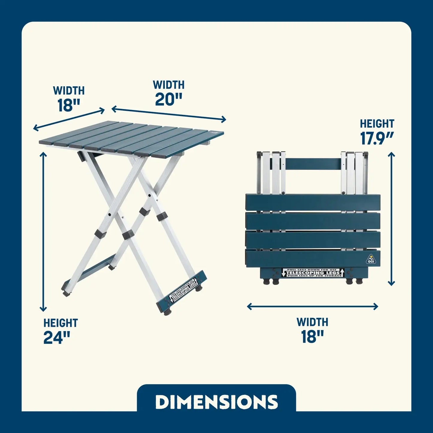 Compact Camp Table 20™ - Easy Set
