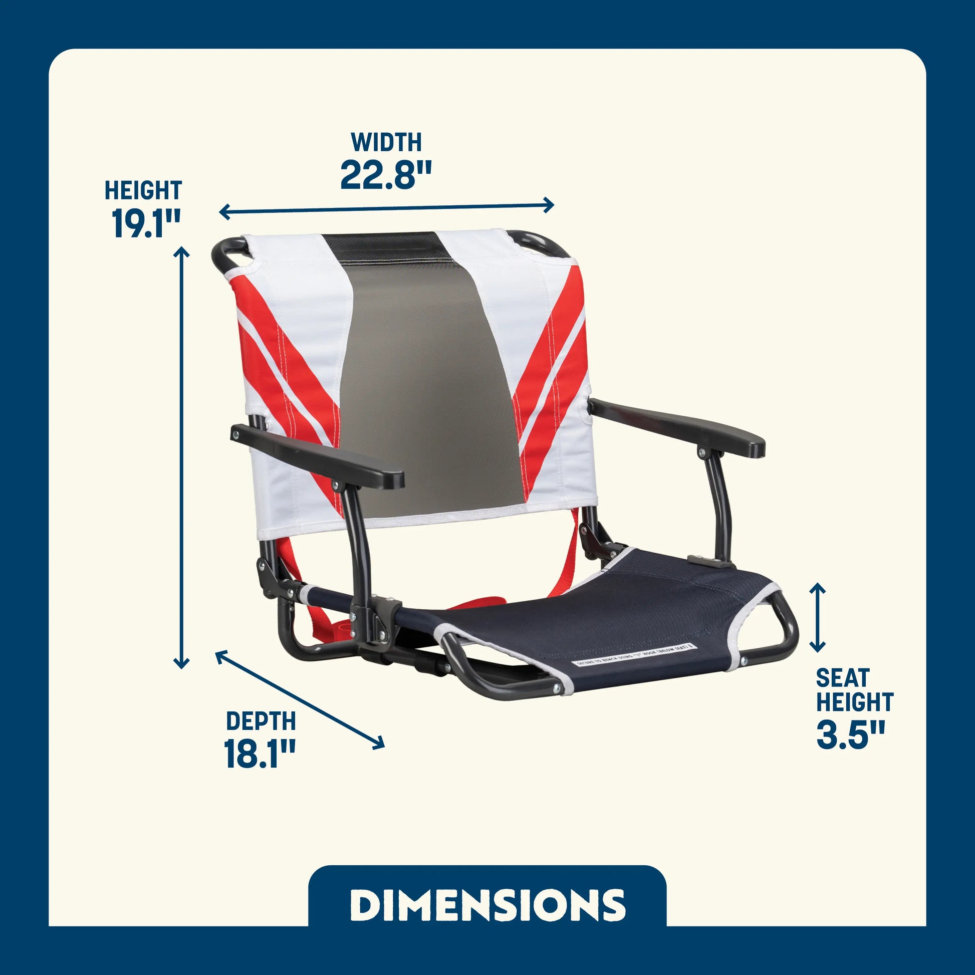 Big Comfort Stadium Chair™ with Armrests - Travel Edit
