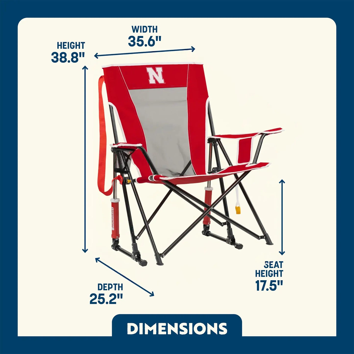 College Comfort Pro Rocker™ - Nebraska Cornhuskers - Easy Set
