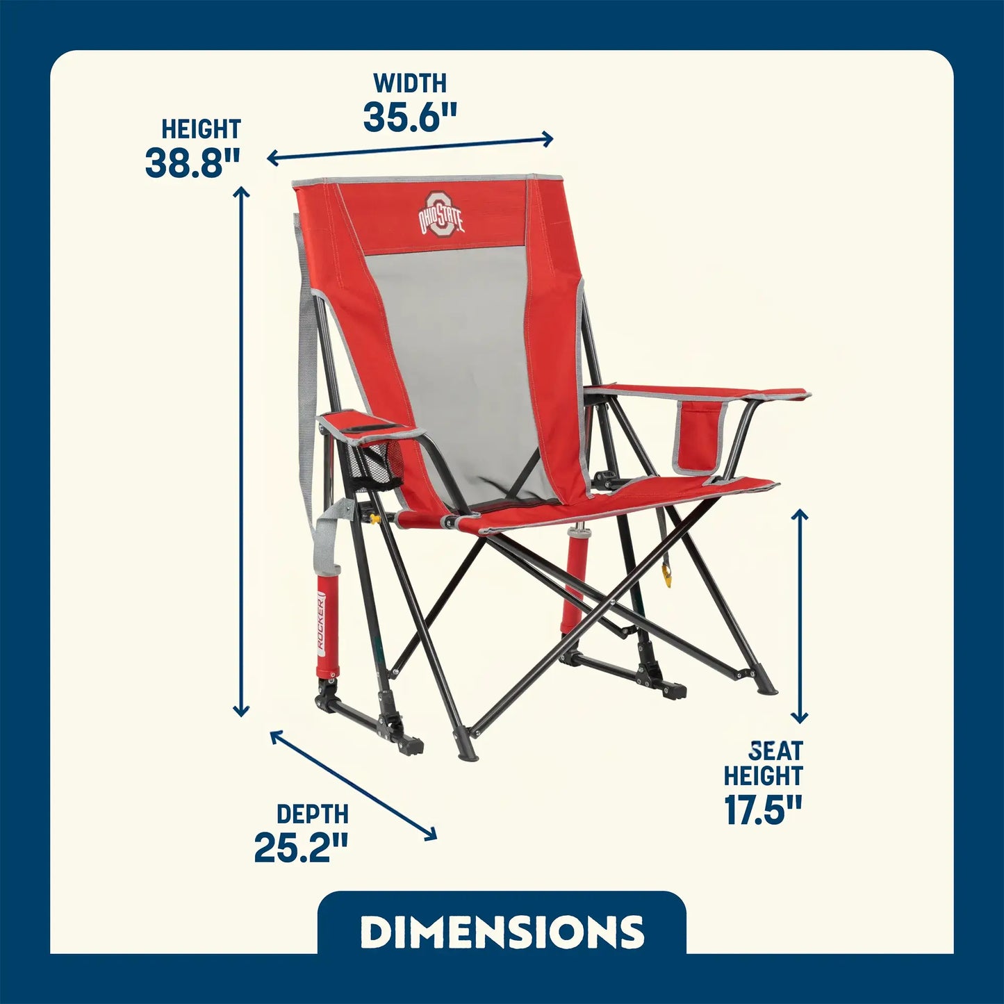 College Comfort Pro Rocker™ - Ohio State Buckeyes - Home Choice