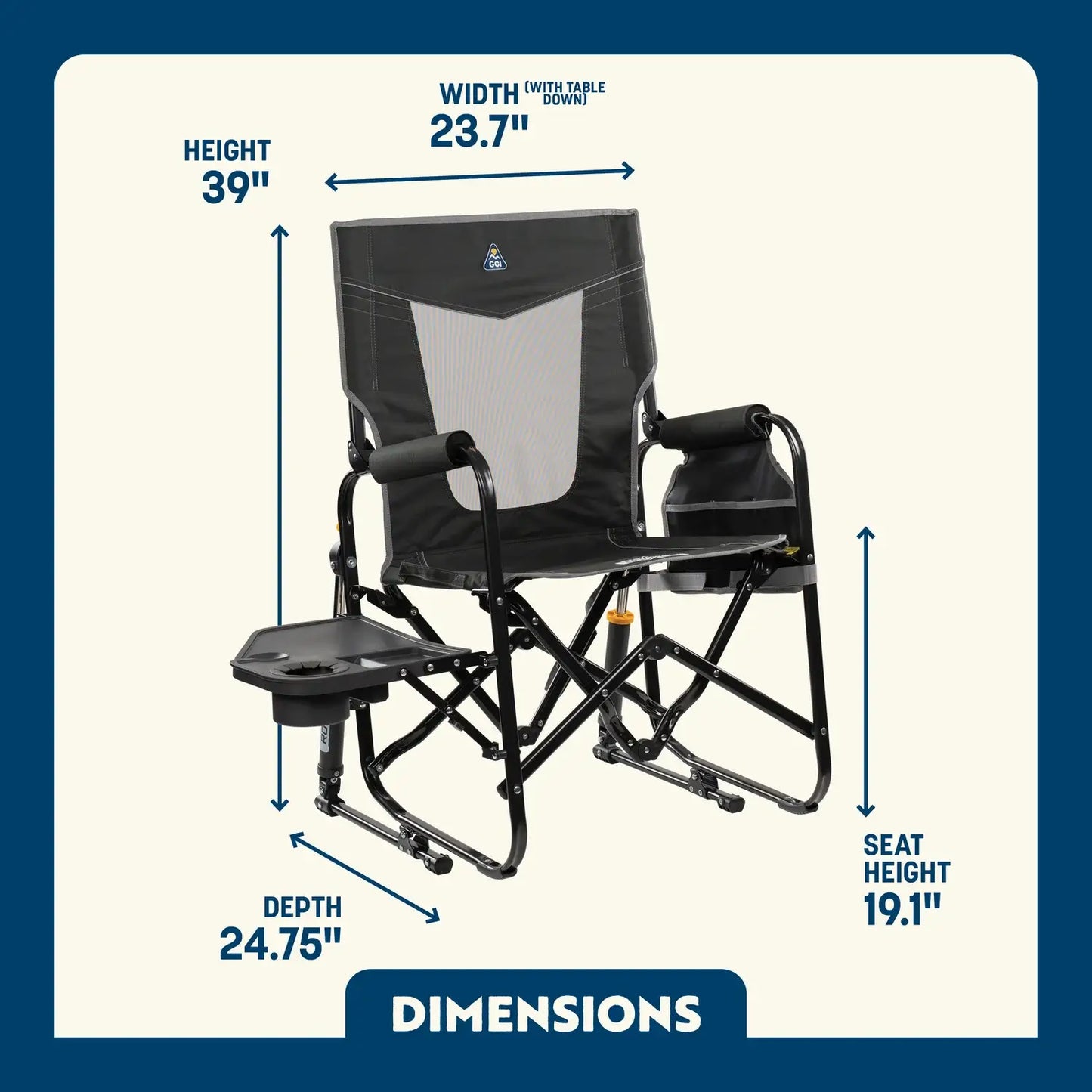 Stowaway Rocker™ with Side Table - Clean Bundle