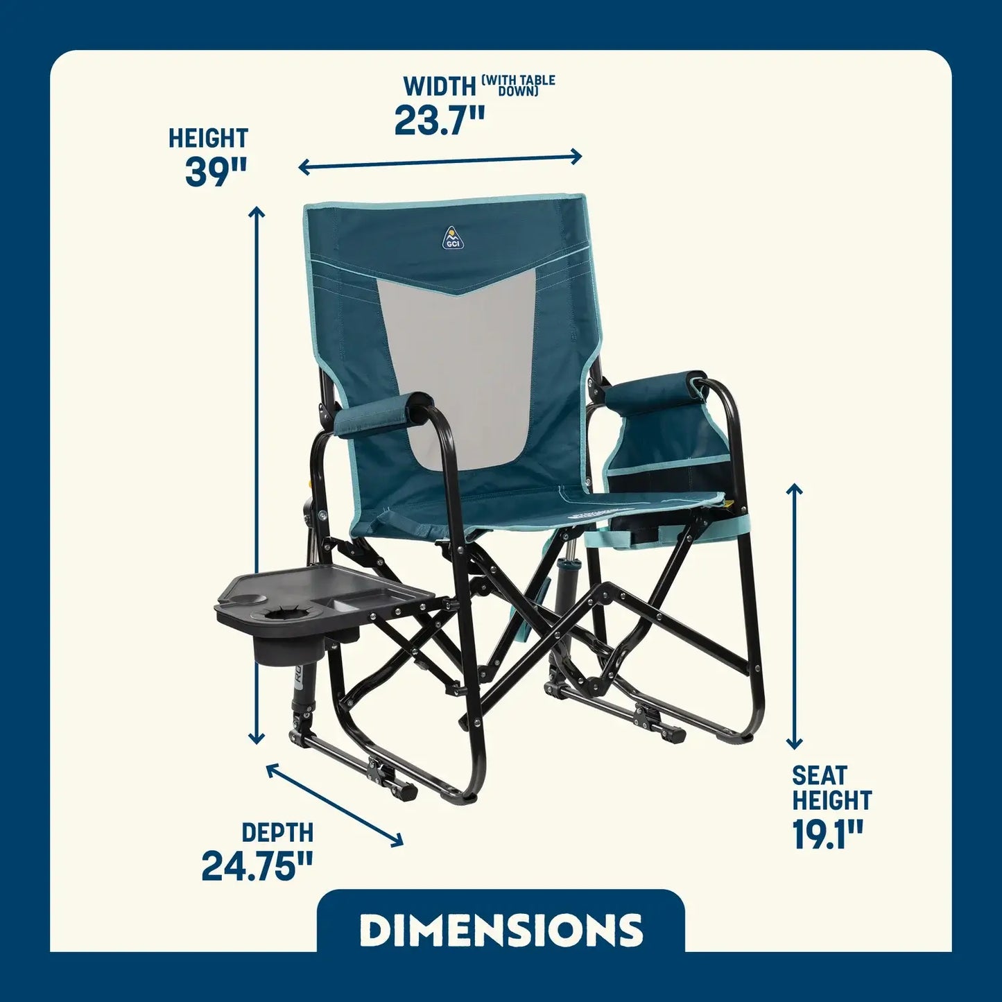 Stowaway Rocker™ with Side Table - Clean Bundle