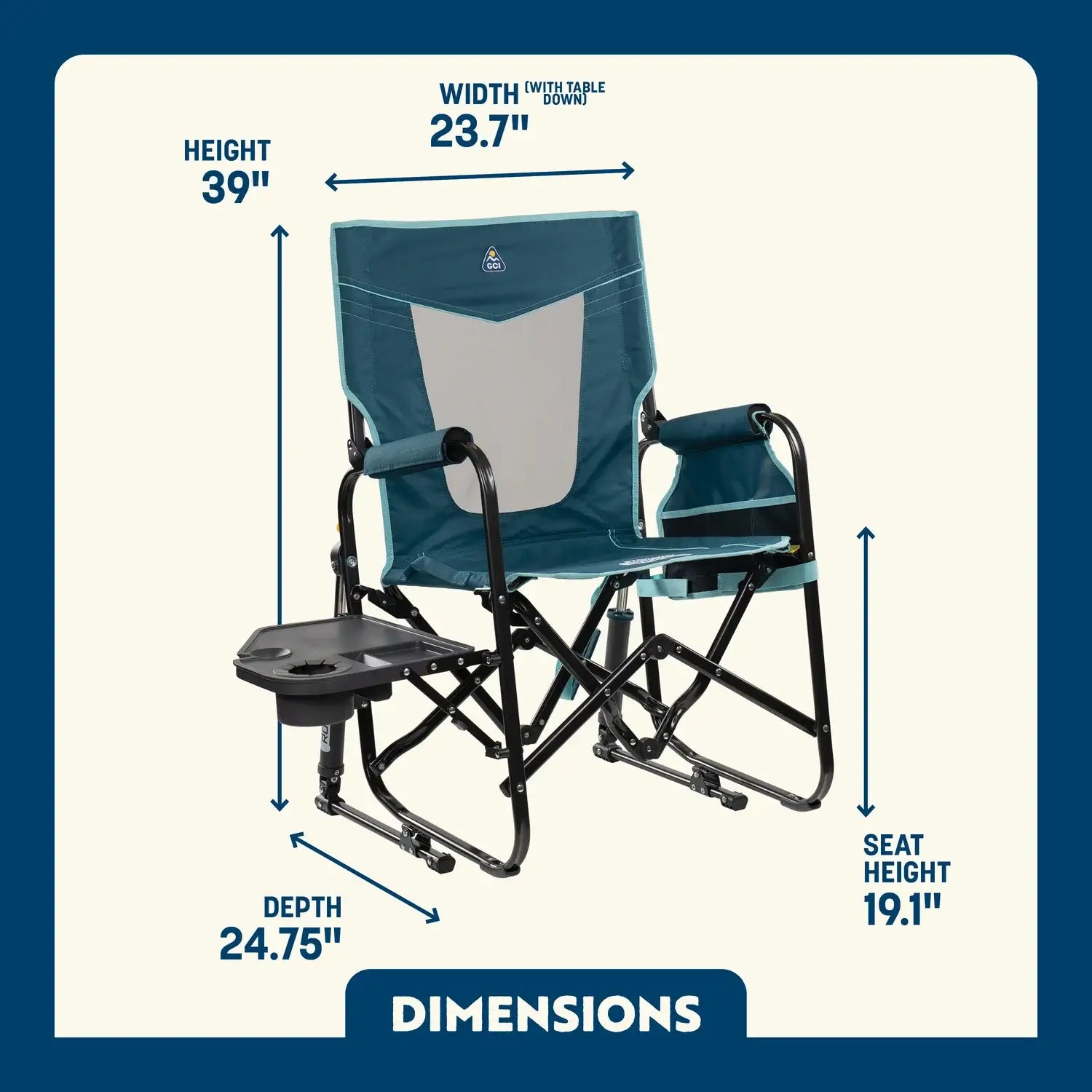 Stowaway Rocker™ with Side Table - Clean Bundle